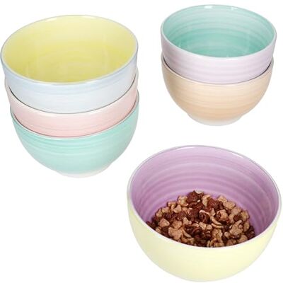 MamboCat Pastello Set van 6 mueslikommen 14 cm I 500 ml I kleurrijke aardewerkkommen in pastelkleuren voor 6 personen I kommen voor salade, soep, muesli, chips enz. MamboCat Pastello Set van 6 mueslikommen 14 cm I 500 ml I kleurrijke aardewerkkommen in pastelkleuren voor 6 personen I kommen voor salade, soep, muesli, chips enz.
