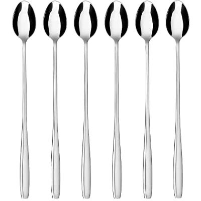 GRÄWE Königstein Set van 6 roestvrijstalen lange lepels voor latte macchiato en cocktails, vaatwasmachinebestendig GRÄWE Königstein Set van 6 roestvrijstalen lange lepels voor latte macchiato en cocktails, vaatwasmachinebestendig
