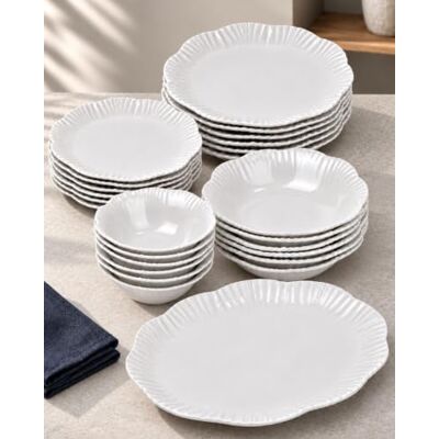 OZ HOME Bricard Bernis-B, tafelservies voor 6 personen, 25-delig Servies en tafelkunst, serviesset, soepborden en platte borden, dessertborden, serviesset OZ HOME Bricard Bernis-B, tafelservies voor 6 personen, 25-delig Servies en tafelkunst, serviesset, soepborden en platte borden, dessertborden, serviesset