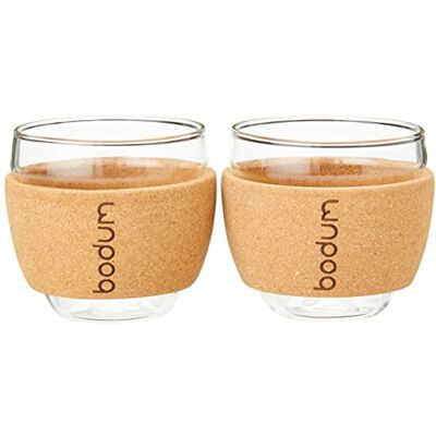 Bodum 11165-109S glas, 10 cl, transparant, kurk, 6,3 cm, 2 stuks Bodum 11165-109S glas, 10 cl, transparant, kurk, 6,3 cm, 2 stuks