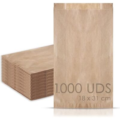 MAMAPAS 1000 stuks kraftpapieren zakken, 18 + 7 x 31 cm, kraftpapieren zakken, geschenkzakjes, zandzakken, bakkerijzakken, kraftpapieren zakken MAMAPAS 1000 stuks kraftpapieren zakken, 18 + 7 x 31 cm, kraftpapieren zakken, geschenkzakjes, zandzakken, bakkerijzakken, kraftpapieren zakken