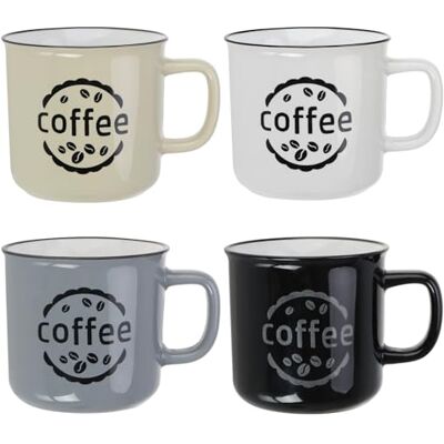 com-four ® 4 x koffiemok van geëmailleerd keramiek – thuis, kantoor, tuin, camping (04 stuks, beige/grijs/zwart/wit) com-four ® 4 x koffiemok van geëmailleerd keramiek – thuis, kantoor, tuin, camping (04 stuks, beige/grijs/zwart/wit)