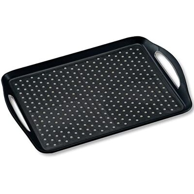 Kesper 77201 antislip serveerplank kunststof zwart 45,5 x 32 x 4,5 cm Kesper 77201 antislip serveerplank kunststof zwart 45,5 x 32 x 4,5 cm