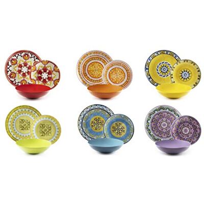 Excelsa ETNO Chic Tafelservies, porselein, meerkleurig, 21 stuks Excelsa ETNO Chic Tafelservies, porselein, meerkleurig, 21 stuks