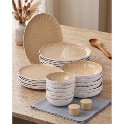OZ HOME BRICARD Tafelservies voor 6 personen, Remy, 27-delig Servies en tafelkunst, serviesset, soepborden en platte borden, dessertborden, serviesset OZ HOME BRICARD Tafelservies voor 6 personen, Remy, 27-delig Servies en tafelkunst, serviesset, soepborden en platte borden, dessertborden, serviesset