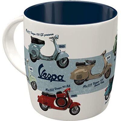 Retro koffiemok Vespa Model Chart cadeau-idee voor scooterfans, keramiek, vintage design, 330 ml Retro koffiemok Vespa Model Chart cadeau-idee voor scooterfans, keramiek, vintage design, 330 ml