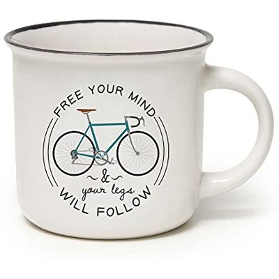 Legami Cuppuccino mok van porselein New Bone China, ontbijtbeker, koffiemok, thee, vaatwasmachinebestendig, diameter 10 cm, inhoud 350 ml, Bike Lover thema Legami Cuppuccino mok van porselein New Bone China, ontbijtbeker, koffiemok, thee, vaatwasmachinebestendig, diameter 10 cm, inhoud 350 ml, Bike Lover thema