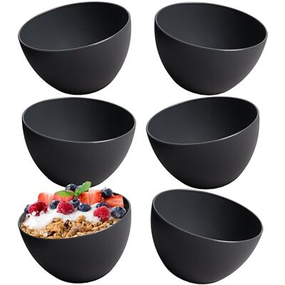 Hausfelder Bowl mueslikommen set van 6 onbreekbaar 750 ml soepkommen dessertkommen kom set van kunststof (antraciet-zwart) Hausfelder Bowl mueslikommen set van 6 onbreekbaar 750 ml soepkommen dessertkommen kom set van kunststof (antraciet-zwart)