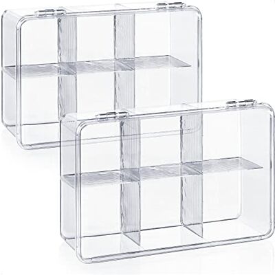 com-four ® 2x opbergdoos voor thee en theezakjes theedoos van transparant kunststof met 6 vakken theedoos voor theebewaring (02 stuks zonder opschrift) com-four ® 2x opbergdoos voor thee en theezakjes theedoos van transparant kunststof met 6 vakken theedoos voor theebewaring (02 stuks zonder opschrift)