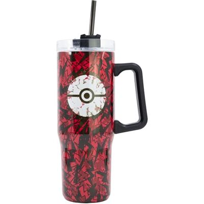 Stor Pokémon Waterfles van roestvrij staal, 665 ml, waterdichte sluiting met handvat, duurzaam, herbruikbaar, voor school, sport, reizen Stor Pokémon Waterfles van roestvrij staal, 665 ml, waterdichte sluiting met handvat, duurzaam, herbruikbaar, voor school, sport, reizen