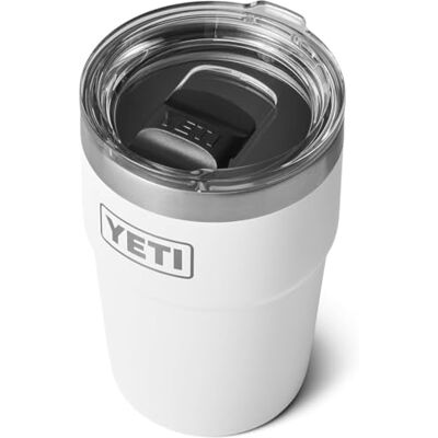 YETI Rambler Cup, vacuüm geïsoleerde roestvrijstalen stapelbare beker met magneetdeksel, wit, 473 ml YETI Rambler Cup, vacuüm geïsoleerde roestvrijstalen stapelbare beker met magneetdeksel, wit, 473 ml