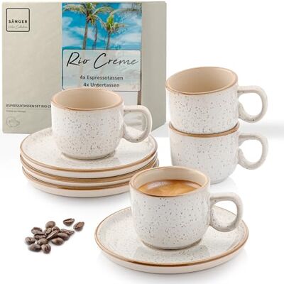 Sänger VALUE Collection Rio Creme espressokopjes voor 4 personen, espressokopjes en mokka, krasbestendig, vaatwasser- en magnetronbestendig, 4 kopjes en 4 schoteltjes, crèmekleurig Sänger VALUE Collection Rio Creme espressokopjes voor 4 personen, espressokopjes en mokka, krasbestendig, vaatwasser- en magnetronbestendig, 4 kopjes en 4 schoteltjes, crèmekleurig
