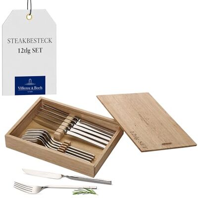 Villeroy & Boch Villeroy en Boch NewWave steakbestek van roestvrij staal voor 6 personen Villeroy & Boch Villeroy en Boch NewWave steakbestek van roestvrij staal voor 6 personen