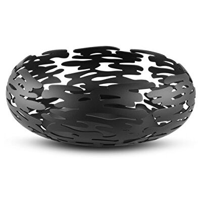Alessi Ronde mand van staal, met zwarte epoxyhars, Eén maat Alessi Ronde mand van staal, met zwarte epoxyhars, Eén maat