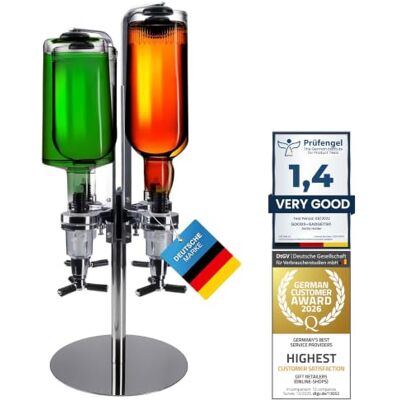 GOODS+GADGETS Butler Bar voor sterke dranken; flessenhouder voor dranken 4 cl Flessenhouder verchroomd voor 4 tot 6 flessen tot 1,5 liter druppelvrij geïntegreerde houder of wandmontage GOODS+GADGETS Butler Bar voor sterke dranken; flessenhouder voor dranken 4 cl Flessenhouder verchroomd voor 4 tot 6 flessen tot 1,5 liter druppelvrij geïntegreerde houder of wandmontage