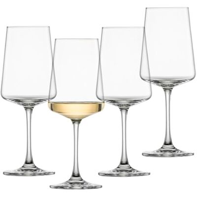 Schott Zwiesel MioVino Set van 4 moderne witte wijnglazen van Tritan-kristal, vaatwasmachinebestendig, gemaakt in Duitsland (artikelnummer 124050) Schott Zwiesel MioVino Set van 4 moderne witte wijnglazen van Tritan-kristal, vaatwasmachinebestendig, gemaakt in Duitsland (artikelnummer 124050)