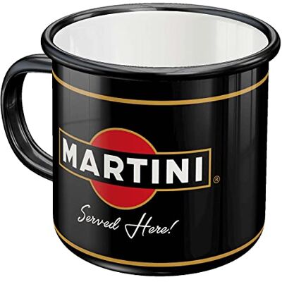 Martini Retro geëmailleerde mok Served Here cadeau-idee voor cocktailfans, campingmok, vintage design, 360 ml Martini Retro geëmailleerde mok Served Here cadeau-idee voor cocktailfans, campingmok, vintage design, 360 ml