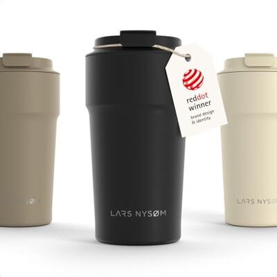 LARS NYSØM Thermo Coffee Mug-to-go 500 ml 0,5 liter reisbeker met isolatie siliconen basis waterdichte roestvrijstalen thermische mok voor koffie of thee (Carbon Black poeder, 500 ml) LARS NYSØM Thermo Coffee Mug-to-go 500 ml 0,5 liter reisbeker met isolatie siliconen basis waterdichte roestvrijstalen thermische mok voor koffie of thee (Carbon Black poeder, 500 ml)
