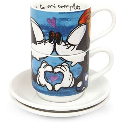 Disney EGAN Set van 2 stapelbare Mickey Mouse-koffiekopjes Disney EGAN Set van 2 stapelbare Mickey Mouse-koffiekopjes