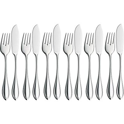 WMF Premiere Visbestek, 12-delig, 6 personen, visvork, vismes, Cromargan protect van gepolijst roestvrij staal, krasbestendig, vaatwasmachinebestendig WMF Premiere Visbestek, 12-delig, 6 personen, visvork, vismes, Cromargan protect van gepolijst roestvrij staal, krasbestendig, vaatwasmachinebestendig