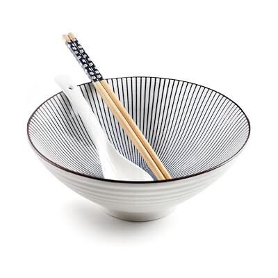 IBILI Set voor Hakata ramen, kom + lepel + 2 eetstokjes, porselein IBILI Set voor Hakata ramen, kom + lepel + 2 eetstokjes, porselein