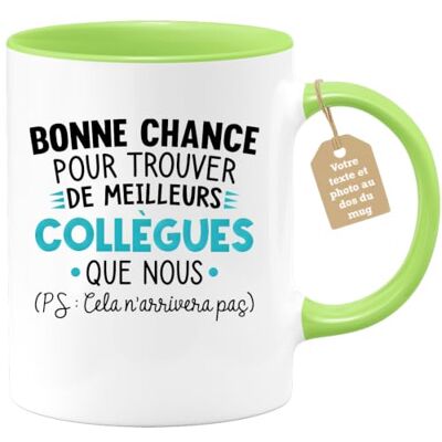 quotedazur Café-Croissant Mok, personaliseerbaar, tekst, foto, humor, depart, collega Bonne Chance Pour Trouver Des Meilleurs Collègues Que Nous Cadeau Kerst Origineel Grappige Begin Pot Groen/Keramisch quotedazur Café-Croissant Mok, personaliseerbaar, tekst, foto, humor, depart, collega Bonne Chance Pour Trouver Des Meilleurs Collègues Que Nous Cadeau Kerst Origineel Grappige Begin Pot Groen/Keramisch