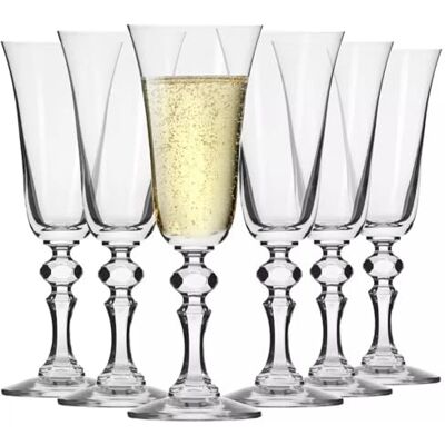 Krosno Champagneglazen 165 ml Set van 6 Krista collectie Loodvrij kristal Elegant design met sierlijke voet Krosno Champagneglazen 165 ml Set van 6 Krista collectie Loodvrij kristal Elegant design met sierlijke voet
