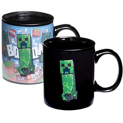 Paladone Minecraft Creeper PP7975MCF warmtegevoelige mok met veranderend patroon, meerkleurig Paladone Minecraft Creeper PP7975MCF warmtegevoelige mok met veranderend patroon, meerkleurig