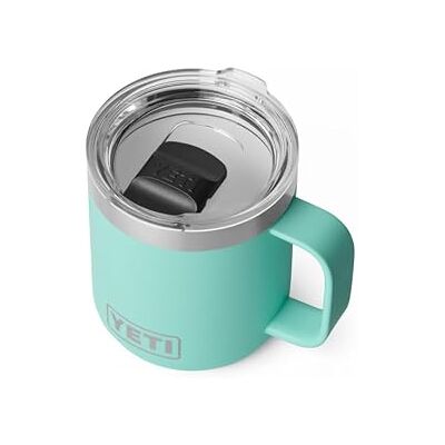 YETI Rambler Stackable Mok met Durasip Ceramic Lining, Vacuum Geïsoleerd, Roestvrij Staal Mok met Magslider Deksel, Seafoam, 295 ml YETI Rambler Stackable Mok met Durasip Ceramic Lining, Vacuum Geïsoleerd, Roestvrij Staal Mok met Magslider Deksel, Seafoam, 295 ml