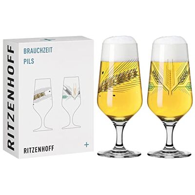 RITZENHOFF 3471003 Set van 2 bierglazen 300 ml aangepaste tijdserie motief nr. 3 veelkleurige gerst Made in Germany Réf. 3471003, 300 ml, en cristal, lave-vaisselle RITZENHOFF 3471003 Set van 2 bierglazen 300 ml aangepaste tijdserie motief nr. 3 veelkleurige gerst Made in Germany Réf. 3471003, 300 ml, en cristal, lave-vaisselle