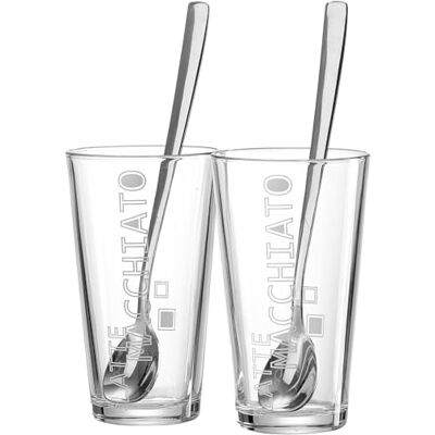 Ritzenhoff & Breker 115512 Latte Macchiato Lena set van 2 glazen en 2 lepels Ritzenhoff & Breker 115512 Latte Macchiato Lena set van 2 glazen en 2 lepels
