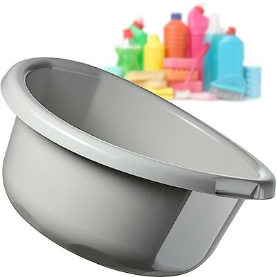 KADAX Kunststof kom voor het handwas van kleding en servies, met een ronde vorm en ergonomische handgrepen (30 l, grijs) KADAX Kunststof kom voor het handwas van kleding en servies, met een ronde vorm en ergonomische handgrepen (30 l, grijs)
