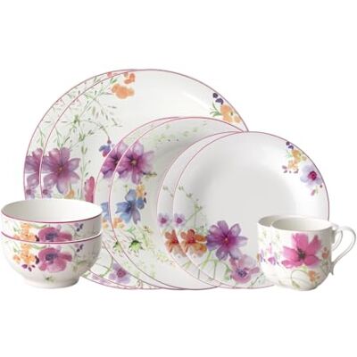 Villeroy & Boch Mariefleur Kleurrijk tafelservies, 10-delig, vaatwasserbestendig, magnetronbestendig, tafelservies, bloemenservies, hoogwaardig porselein Villeroy & Boch Mariefleur Kleurrijk tafelservies, 10-delig, vaatwasserbestendig, magnetronbestendig, tafelservies, bloemenservies, hoogwaardig porselein