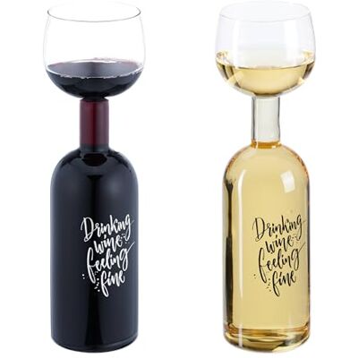 Relaxdays XL glazen wijnfles met Duitse spreuk grappig cadeau voor wijnliefhebbers 750 ml transparant Relaxdays XL glazen wijnfles met Duitse spreuk grappig cadeau voor wijnliefhebbers 750 ml transparant