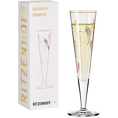 RITZENHOFF 1071018 champagneglas 200 ml Goldnacht serie nr. 18 elegant designstuk met echt goud Made in Germany RITZENHOFF 1071018 champagneglas 200 ml Goldnacht serie nr. 18 elegant designstuk met echt goud Made in Germany