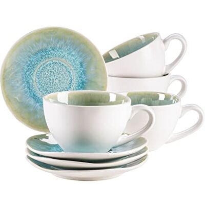 MÄSER Set van 8 kopjes van groen aardewerk De ijskoningin MÄSER Set van 8 kopjes van groen aardewerk De ijskoningin