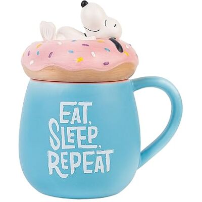 Grupo Erik Snoopy mok 500 ml met deksel officieel gelicentieerde keramische mok koffie & thee mok, cadeau-idee geek, verjaardag of Kerstmis Grupo Erik Snoopy mok 500 ml met deksel officieel gelicentieerde keramische mok koffie & thee mok, cadeau-idee geek, verjaardag of Kerstmis