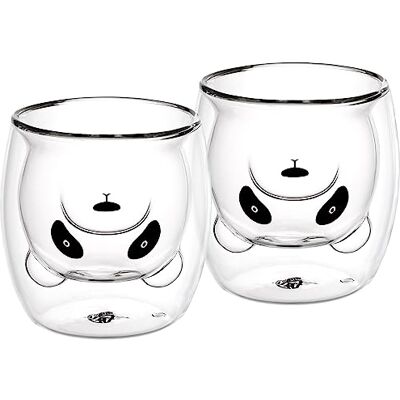 GRÄWE Set van 2 dubbelwandige thermoglazen, 245 ml, panda-motief GRÄWE Set van 2 dubbelwandige thermoglazen, 245 ml, panda-motief