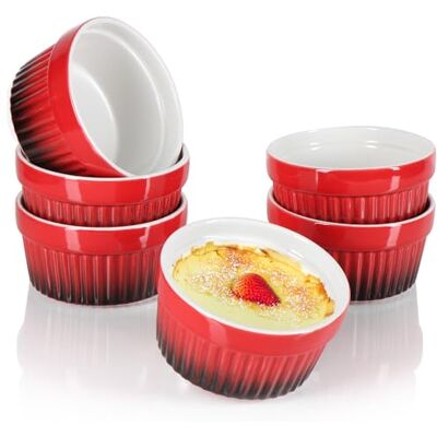 com-four 6 x stoofpotschaal ovenvaste vormen in rood crème brûlée kom dessertkom elk 185 ml com-four 6 x stoofpotschaal ovenvaste vormen in rood crème brûlée kom dessertkom elk 185 ml