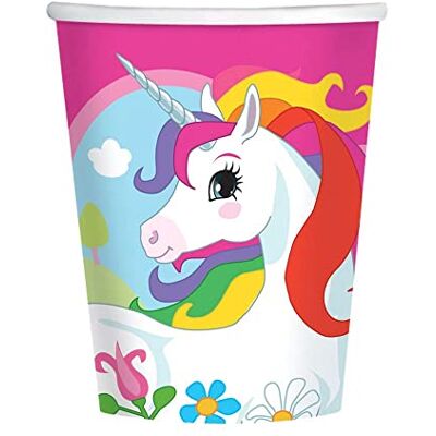 amscan 9902102-66 Unicorn papieren bekers, meerkleurig, 8 stuks amscan 9902102-66 Unicorn papieren bekers, meerkleurig, 8 stuks