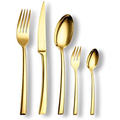 ECHTWERK Avelino/Shiny-Gold Edition tafelbestek, 30-delig, voor 6 personen, roestvrij staal 18/10, glanzend, hoogwaardige bestekset, inclusief opbergcassette, staal 18/10 ECHTWERK Avelino/Shiny-Gold Edition tafelbestek, 30-delig, voor 6 personen, roestvrij staal 18/10, glanzend, hoogwaardige bestekset, inclusief opbergcassette, staal 18/10
