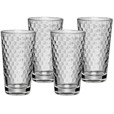 WMF latte macchiato-glazen, set van 4 honingraatglazen, vaatwasmachinebestendig WMF latte macchiato-glazen, set van 4 honingraatglazen, vaatwasmachinebestendig