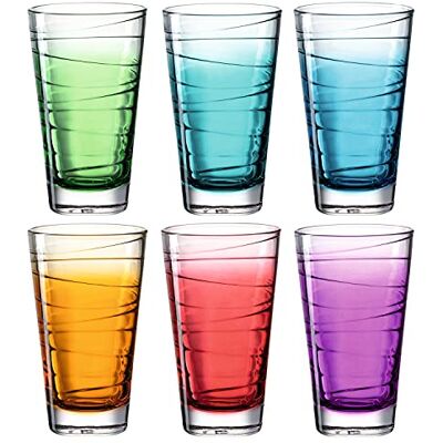 LEONARDO HOME Leonardo Vario Struttura drinkglazen 6-delige set, vaatwasmachinebestendige glazen, kleurrijke drinkbekers van glas, gekleurde drankset, 280 ml, 026845 LEONARDO HOME Leonardo Vario Struttura drinkglazen 6-delige set, vaatwasmachinebestendige glazen, kleurrijke drinkbekers van glas, gekleurde drankset, 280 ml, 026845