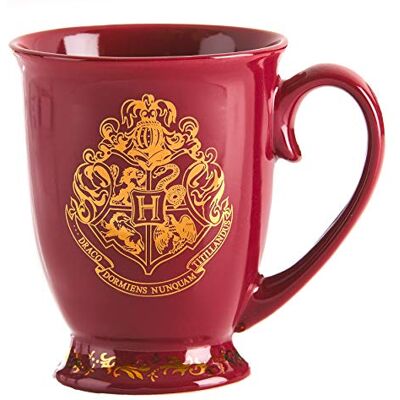 Paladone Harry Potter Original Hogwarts Mok, 200 ml, van Keramiek met Gouden Wapen, Wijnrood Paladone Harry Potter Original Hogwarts Mok, 200 ml, van Keramiek met Gouden Wapen, Wijnrood