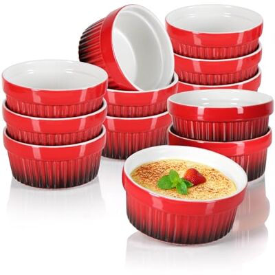 com-four ® 12 x Ragout Fin Bowl, bakvormen in rood com-four ® 12 x Ragout Fin Bowl, bakvormen in rood