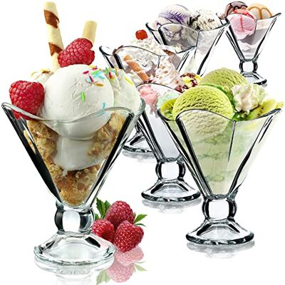 KADAX IJsbekerset, glazen schoteltjes, dessertglazen met voet, ijsglazen, dessertkommen voor ijs, desserts, fruit, voorgerechten, cocktails, dessertglazen, ijsglazen (6, 200 ml) KADAX IJsbekerset, glazen schoteltjes, dessertglazen met voet, ijsglazen, dessertkommen voor ijs, desserts, fruit, voorgerechten, cocktails, dessertglazen, ijsglazen (6, 200 ml)