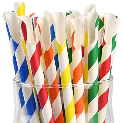 Generic 200 stuks wegwerprietjes van papier, voor smoothies, milkshakes, 20 x 0,8 cm, verschillende kleuren Generic 200 stuks wegwerprietjes van papier, voor smoothies, milkshakes, 20 x 0,8 cm, verschillende kleuren