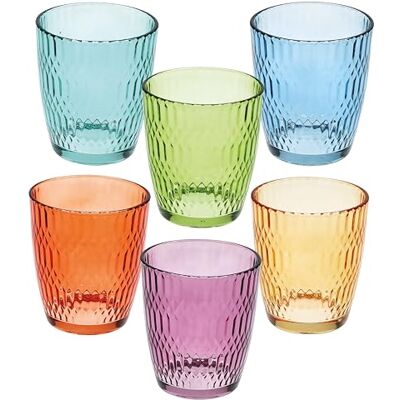 Tognana Seoul Set van 6 glazen 310 cc, meerkleurig, glas Tognana Seoul Set van 6 glazen 310 cc, meerkleurig, glas