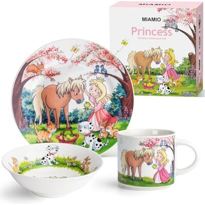 MIAMIO Set van 3 Porzellan kinderservies/borden voor kinderen, bordenset voor kinderen, serviesset voor kinderen Inclusief bord, kom en mok (prinses) MIAMIO Set van 3 Porzellan kinderservies/borden voor kinderen, bordenset voor kinderen, serviesset voor kinderen Inclusief bord, kom en mok (prinses)