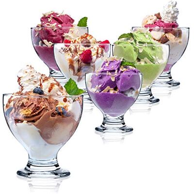KADAX IJsbekerset, glazen ijsschalen, dessertglazen met voet, ijsglazen, dessertkommen voor ijs, desserts, fruit, voorgerechten, cocktails, dessertglazen, ijsglazen (6, 450 ml) KADAX IJsbekerset, glazen ijsschalen, dessertglazen met voet, ijsglazen, dessertkommen voor ijs, desserts, fruit, voorgerechten, cocktails, dessertglazen, ijsglazen (6, 450 ml)
